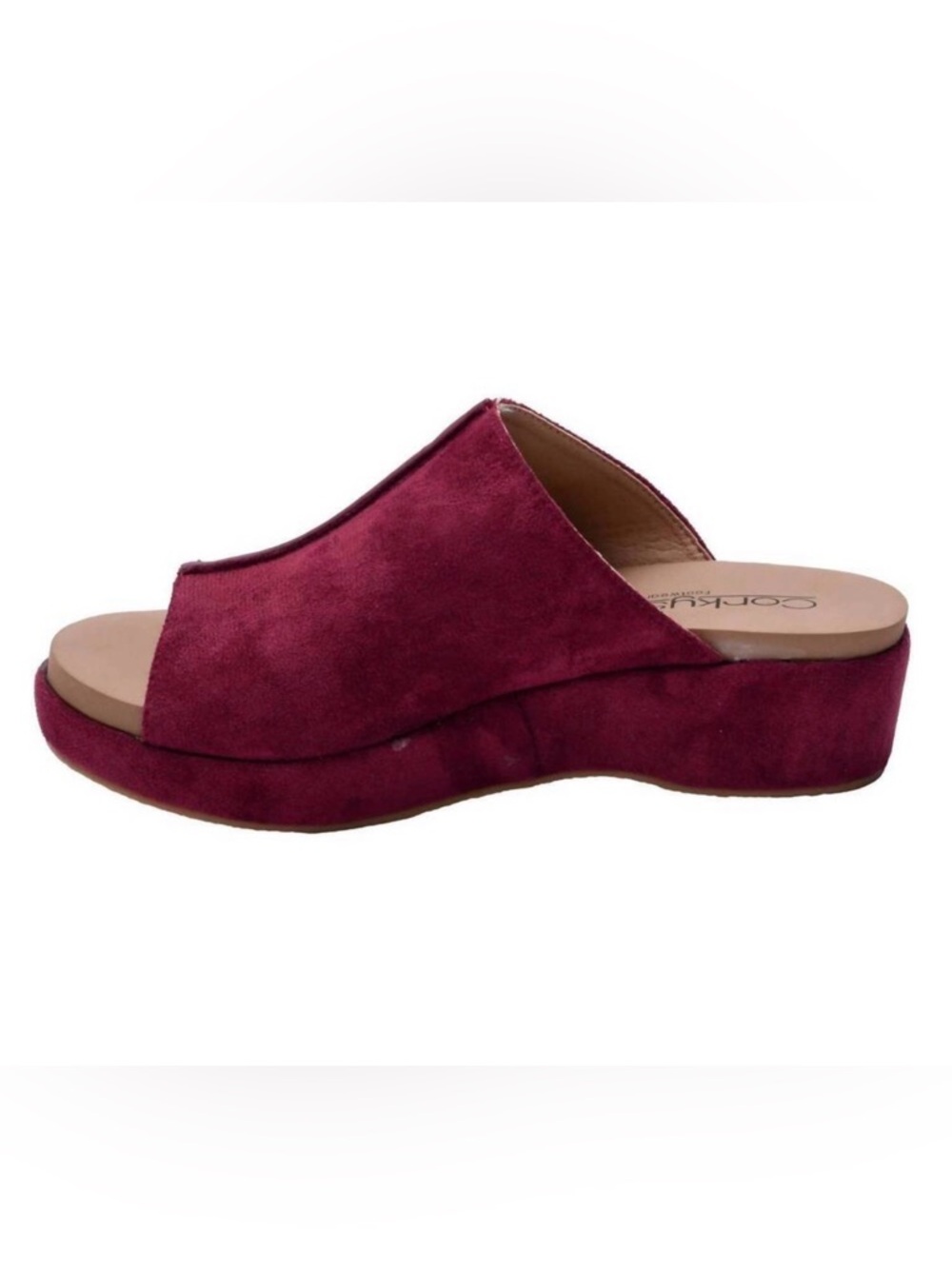 Corkys Take Notes Suede Slide Burgundy
Size 9